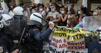 Violent Attack of Police Against Protest of Healthcare Workers