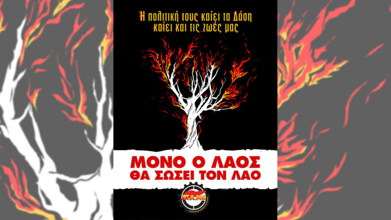 Η πολιτική τους καίει τα Δάση καίει και τις ζωές μας – Μόνο ο Λαός θα σώσει το Λαό(ΑΦΙΣΑ)