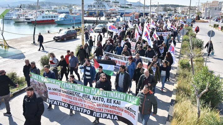 Protesta masiva contra la participación griega en los planes imperialistas de EEUU y la UE