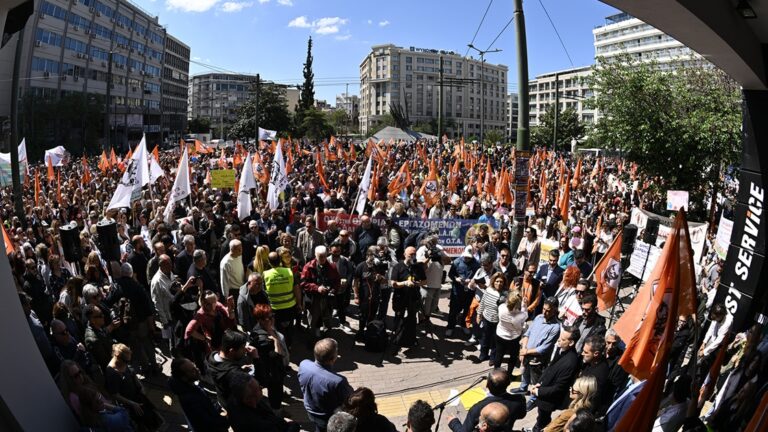 Πανελλαδική απεργιακή συγκέντρωση στην Αθήνα από τους εργαζόμενους στους ΟΤΑ ΒΙΝΤΕΟ ΦΩΤΟ